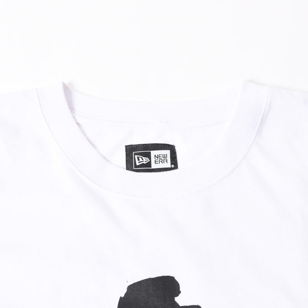 NEW ERA ニューエラ 半袖Tシャツ サイズXL ホワイト ブラック コットン プリント 美品 中古 4a007844