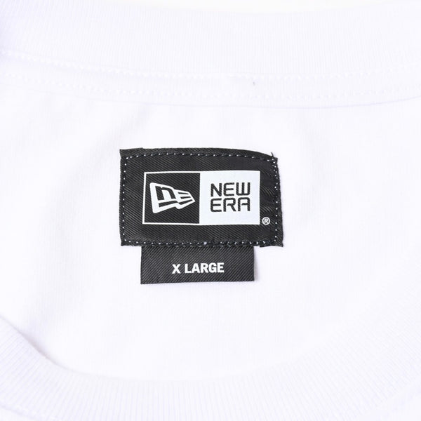 NEW ERA ニューエラ 半袖Tシャツ サイズXL ホワイト ブラック コットン プリント 美品 中古 4a007844
