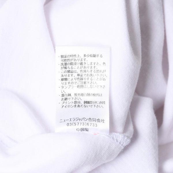 NEW ERA ニューエラ 半袖Tシャツ サイズXL ホワイト ブラック コットン プリント 美品 中古 4a007844