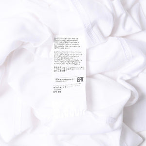 極美品 DOLCE & GABBANA ドルチェ&ガッバーナ 半袖Tシャツ G8PL1T サイズ48 ネックロゴ ホワイト 中古 4a007819