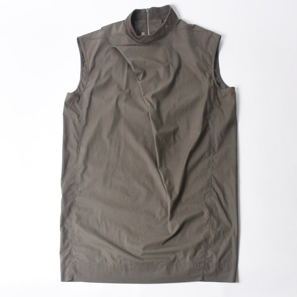 極美品 Rick Owens リックオウエンス ノースリーブ・チュニックドレス ベスト グレー シルバー金具 RU15S4162-PLB 中古 4a008171