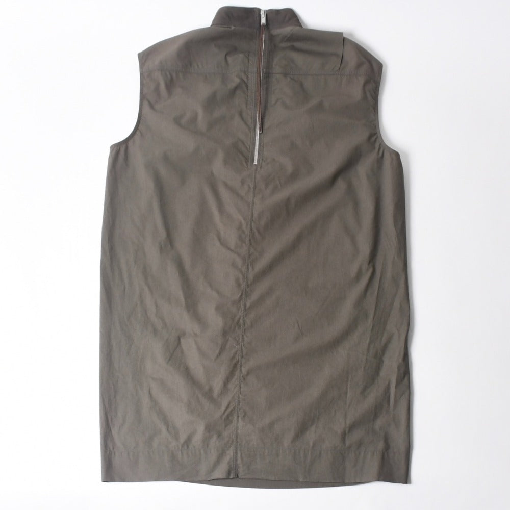 極美品 Rick Owens リックオウエンス ノースリーブ・チュニックドレス ベスト グレー シルバー金具 RU15S4162-PLB 中古 4a008171