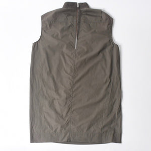 極美品 Rick Owens リックオウエンス ノースリーブ・チュニックドレス ベスト グレー シルバー金具 RU15S4162-PLB 中古 4a008171