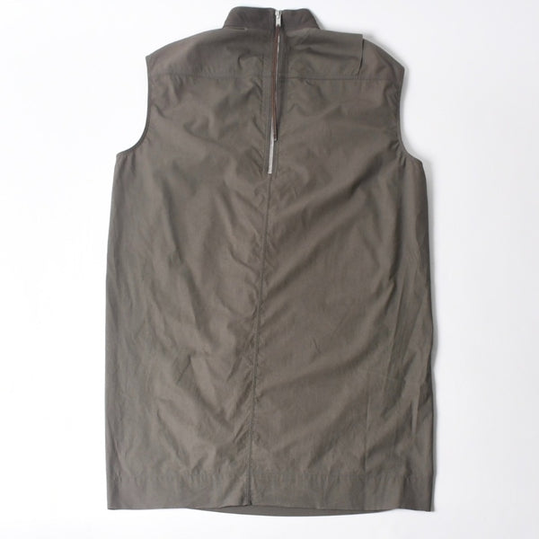 極美品 Rick Owens リックオウエンス ノースリーブ・チュニックドレス ベスト グレー シルバー金具 RU15S4162-PLB 中古 4a008171
