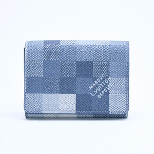New and unused LOUIS VUITTON Amberop Carte de Visit Card Case M2A103 Monogram Damoflage Indigo Blue Used 4a007909