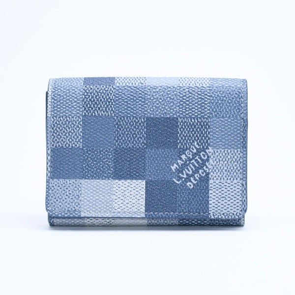 New and unused LOUIS VUITTON Amberop Carte de Visit Card Case M2A103 Monogram Damoflage Indigo Blue Used 4a007909