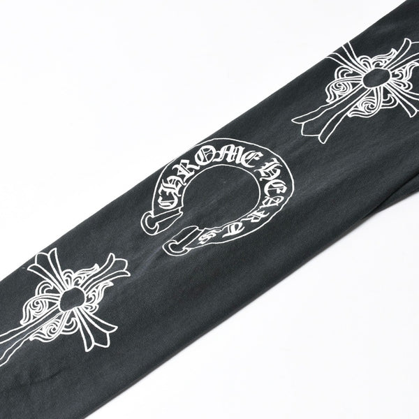 新品未使用 クロムハーツ sopo&water T- Shirt 長袖シャツ スクロールラベル クロス ヴィンテージ加工 プリント ブラック 中古 4a008366