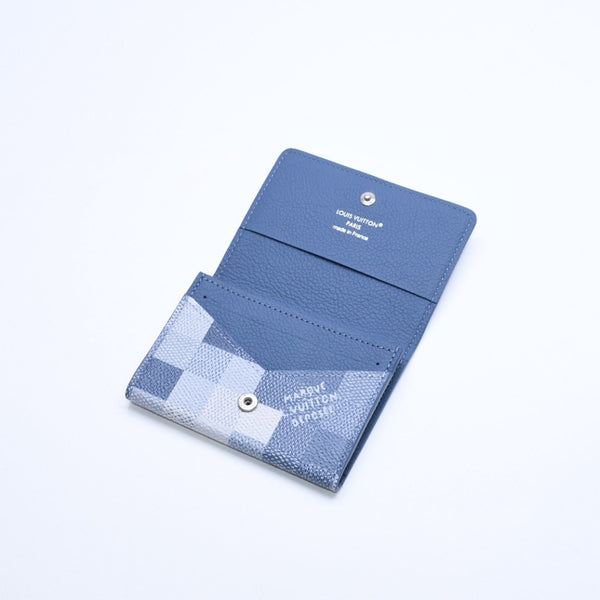 New and unused LOUIS VUITTON Amberop Carte de Visit Card Case M2A103 Monogram Damoflage Indigo Blue Used 4a007909