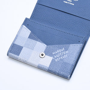 New and unused LOUIS VUITTON Amberop Carte de Visit Card Case M2A103 Monogram Damoflage Indigo Blue Used 4a007909