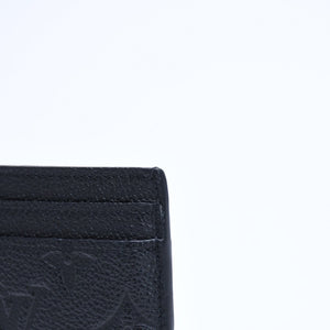 新品同様品 LOUIS VUITTON ルイヴィトン カードケース アンプラント ポルトカルト LVチャーム M82132 ノワール ブラック ゴールド金具 中古 4a007910