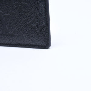 新品同様品 LOUIS VUITTON ルイヴィトン カードケース アンプラント ポルトカルト LVチャーム M82132 ノワール ブラック ゴールド金具 中古 4a007910