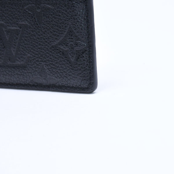 新品同様品 LOUIS VUITTON ルイヴィトン カードケース アンプラント ポルトカルト LVチャーム M82132 ノワール ブラック ゴールド金具 中古 4a007910