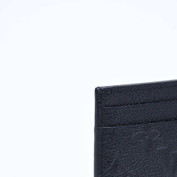 新品同様品 LOUIS VUITTON ルイヴィトン カードケース アンプラント ポルトカルト LVチャーム M82132 ノワール ブラック ゴールド金具 中古 4a007910