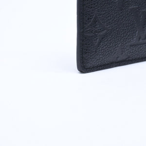 新品同様品 LOUIS VUITTON ルイヴィトン カードケース アンプラント ポルトカルト LVチャーム M82132 ノワール ブラック ゴールド金具 中古 4a007910