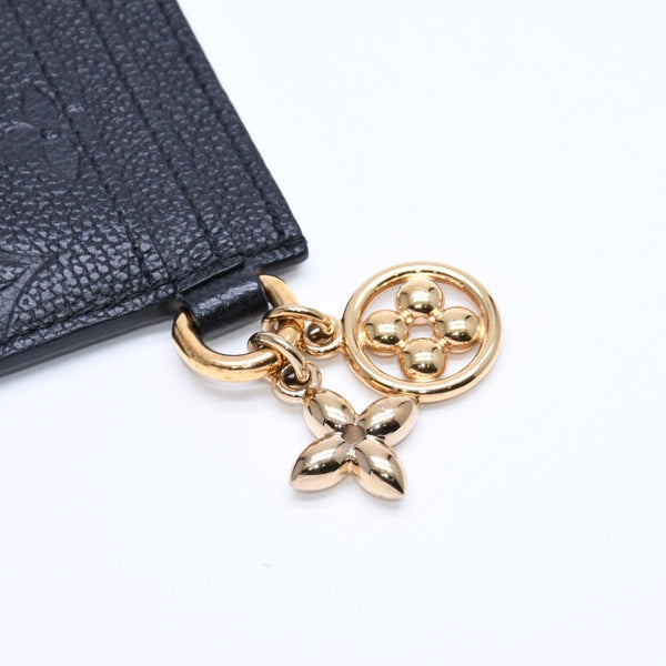 新品同様品 LOUIS VUITTON ルイヴィトン カードケース アンプラント ポルトカルト LVチャーム M82132 ノワール ブラック ゴールド金具 中古 4a007910