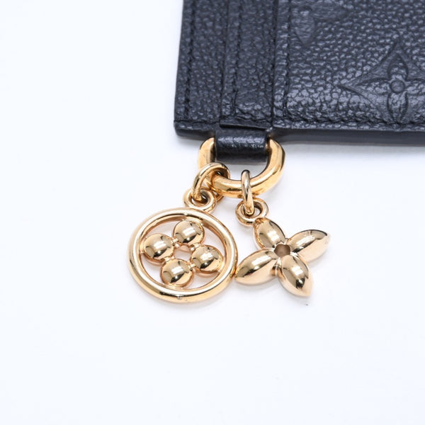 新品同様品 LOUIS VUITTON ルイヴィトン カードケース アンプラント ポルトカルト LVチャーム M82132 ノワール ブラック ゴールド金具 中古 4a007910