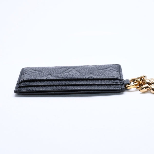 新品同様品 LOUIS VUITTON ルイヴィトン カードケース アンプラント ポルトカルト LVチャーム M82132 ノワール ブラック ゴールド金具 中古 4a007910