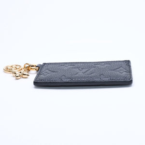 新品同様品 LOUIS VUITTON ルイヴィトン カードケース アンプラント ポルトカルト LVチャーム M82132 ノワール ブラック ゴールド金具 中古 4a007910