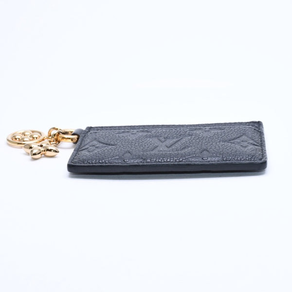 新品同様品 LOUIS VUITTON ルイヴィトン カードケース アンプラント ポルトカルト LVチャーム M82132 ノワール ブラック ゴールド金具 中古 4a007910