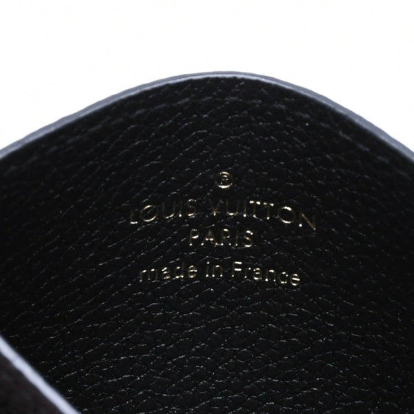 新品同様品 LOUIS VUITTON ルイヴィトン カードケース アンプラント ポルトカルト LVチャーム M82132 ノワール ブラック ゴールド金具 中古 4a007910