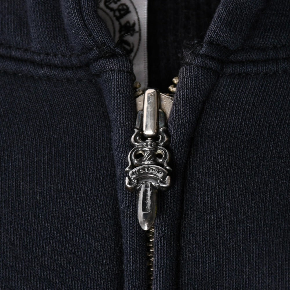 極美品 CHROME HEARTS クロムハーツ パーカー スウェット オールドホースシュー フーディー Old Horseshoe Hoodie 黒 ブラック サイズL 中古 4a008299