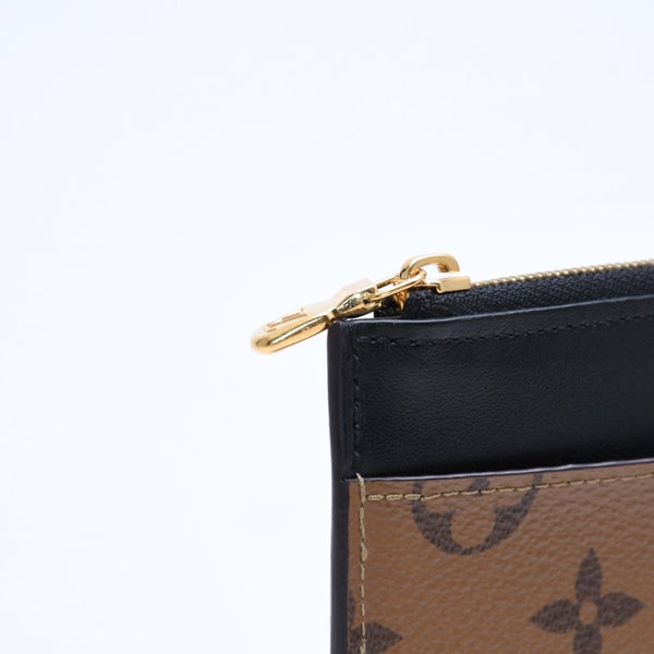 Very Good Condition LOUIS VUITTON Slim Purse Long Wallet M80390 Maron Black Monogram Reverse Gold Hardware Used 4a007907