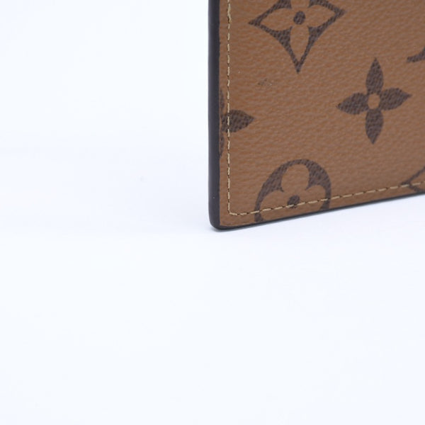Very Good Condition LOUIS VUITTON Slim Purse Long Wallet M80390 Maron Black Monogram Reverse Gold Hardware Used 4a007907