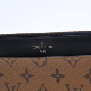 Very Good Condition LOUIS VUITTON Slim Purse Long Wallet M80390 Maron Black Monogram Reverse Gold Hardware Used 4a007907