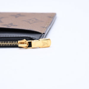 Very Good Condition LOUIS VUITTON Slim Purse Long Wallet M80390 Maron Black Monogram Reverse Gold Hardware Used 4a007907