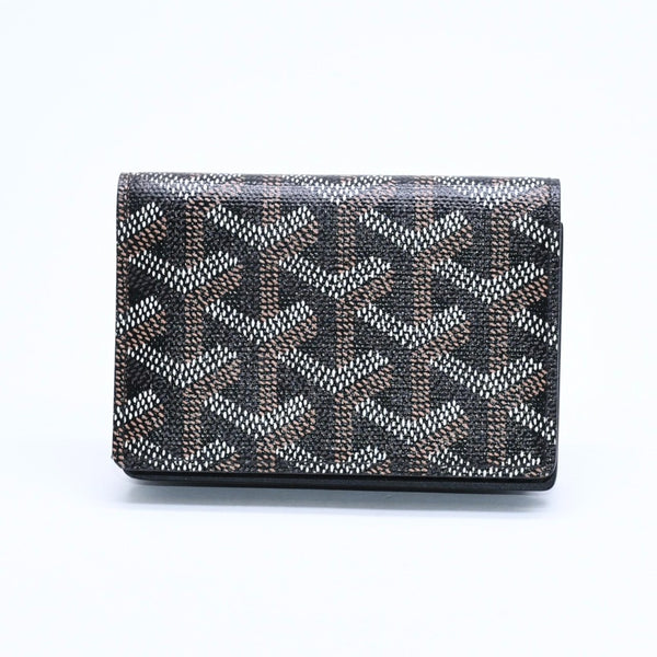 Very good condition GOYARD Malsherbe Card Case Brown Black PVC Leather MALESHPMLTY01CL01X Used 4a007906
