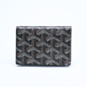 Very good condition GOYARD Malsherbe Card Case Brown Black PVC Leather MALESHPMLTY01CL01X Used 4a007906