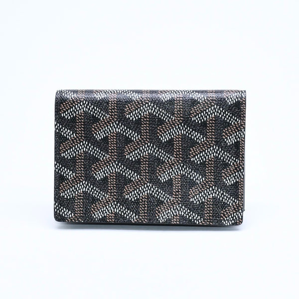 Very good condition GOYARD Malsherbe Card Case Brown Black PVC Leather MALESHPMLTY01CL01X Used 4a007906
