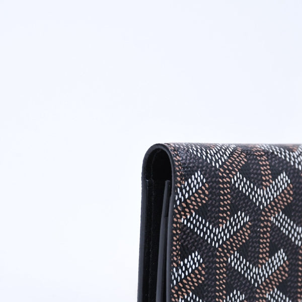 Very good condition GOYARD Malsherbe Card Case Brown Black PVC Leather MALESHPMLTY01CL01X Used 4a007906