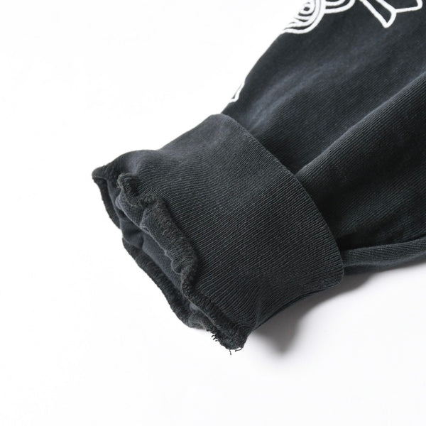 新品未使用 クロムハーツ sopo&water T- Shirt 長袖シャツ スクロールラベル クロス ヴィンテージ加工 プリント ブラック 中古 4a008366