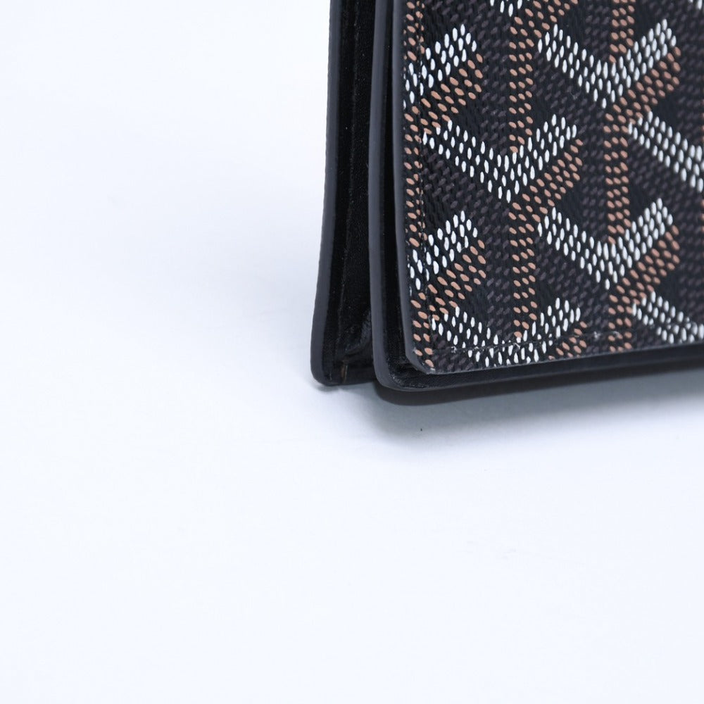 Very good condition GOYARD Malsherbe Card Case Brown Black PVC Leather MALESHPMLTY01CL01X Used 4a007906