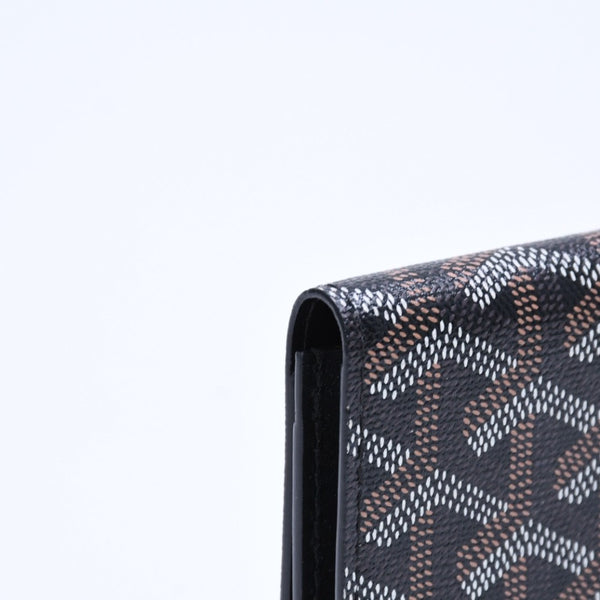 Very good condition GOYARD Malsherbe Card Case Brown Black PVC Leather MALESHPMLTY01CL01X Used 4a007906