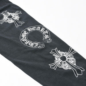 新品未使用 クロムハーツ sopo&water T- Shirt 長袖シャツ スクロールラベル クロス ヴィンテージ加工 プリント ブラック 中古 4a008366