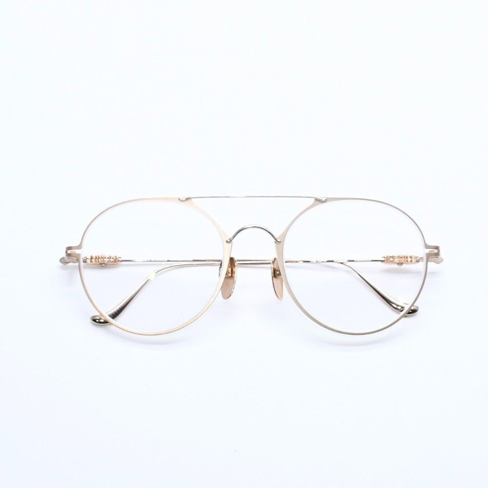 極美品 CHROME HEARTS クロムハーツ PAIRASS メガネ アイウェア メタル ゴールドフレーム 40384777 サイズ53◻︎21-134 中古 4a007915