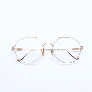 極美品 CHROME HEARTS クロムハーツ PAIRASS メガネ アイウェア メタル ゴールドフレーム 40384777 サイズ53◻︎21-134 中古 4a007915