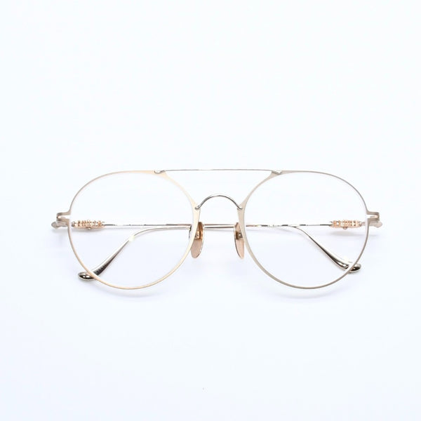 極美品 CHROME HEARTS クロムハーツ PAIRASS メガネ アイウェア メタル ゴールドフレーム 40384777 サイズ53◻︎21-134 中古 4a007915