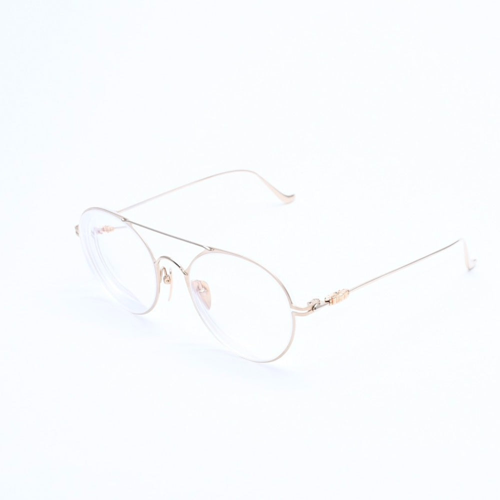 極美品 CHROME HEARTS クロムハーツ PAIRASS メガネ アイウェア メタル ゴールドフレーム 40384777 サイズ53◻︎21-134 中古 4a007915