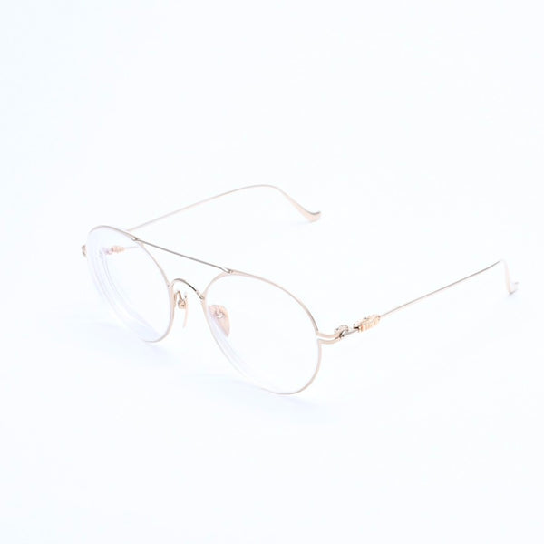 極美品 CHROME HEARTS クロムハーツ PAIRASS メガネ アイウェア メタル ゴールドフレーム 40384777 サイズ53◻︎21-134 中古 4a007915