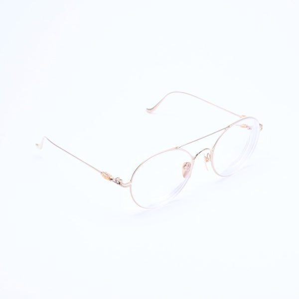 極美品 CHROME HEARTS クロムハーツ PAIRASS メガネ アイウェア メタル ゴールドフレーム 40384777 サイズ53◻︎21-134 中古 4a007915