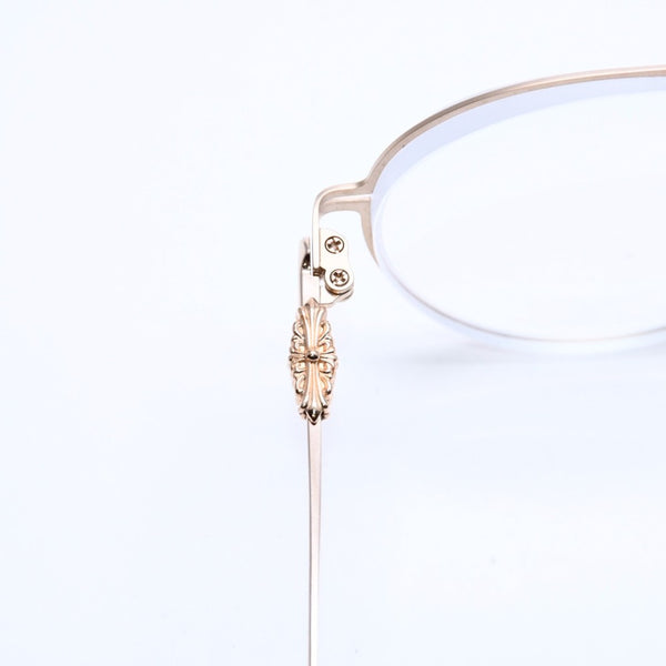 極美品 CHROME HEARTS クロムハーツ PAIRASS メガネ アイウェア メタル ゴールドフレーム 40384777 サイズ53◻︎21-134 中古 4a007915