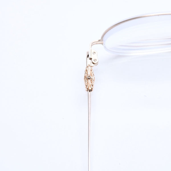 極美品 CHROME HEARTS クロムハーツ PAIRASS メガネ アイウェア メタル ゴールドフレーム 40384777 サイズ53◻︎21-134 中古 4a007915