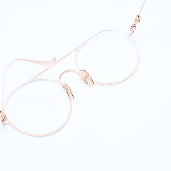 極美品 CHROME HEARTS クロムハーツ PAIRASS メガネ アイウェア メタル ゴールドフレーム 40384777 サイズ53◻︎21-134 中古 4a007915