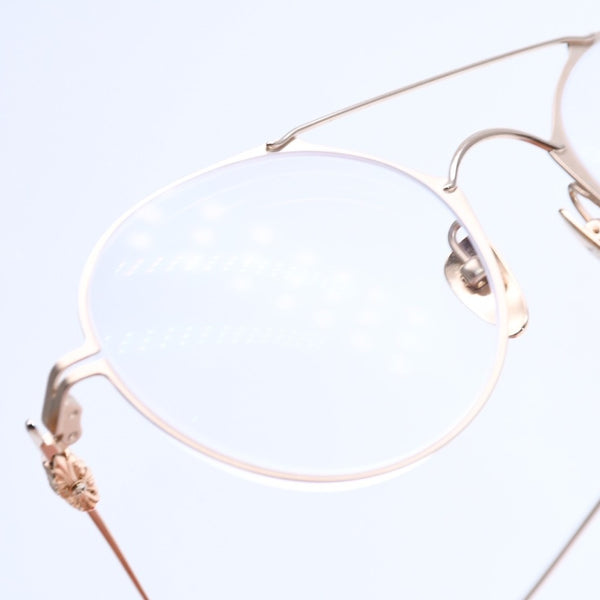 極美品 CHROME HEARTS クロムハーツ PAIRASS メガネ アイウェア メタル ゴールドフレーム 40384777 サイズ53◻︎21-134 中古 4a007915