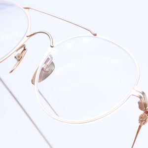 極美品 CHROME HEARTS クロムハーツ PAIRASS メガネ アイウェア メタル ゴールドフレーム 40384777 サイズ53◻︎21-134 中古 4a007915