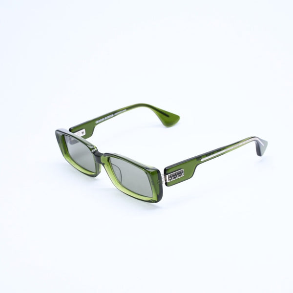 極美品 CHROME HEARTS クロムハーツ サングラス サイズ51□20-143 CH プラス ピラピッド クリアグリーン 中古 4a008365