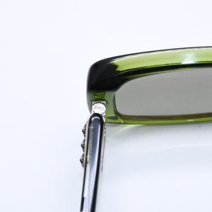 極美品 CHROME HEARTS クロムハーツ サングラス サイズ51□20-143 CH プラス ピラピッド クリアグリーン 中古 4a008365